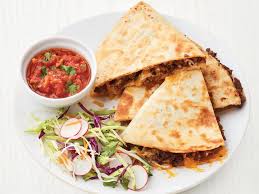 Quesadilla Chicken with salsa and sour cream